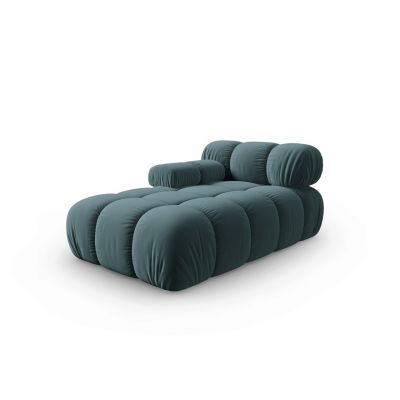 Sezlong living stanga 1 loc, Bellis, Micadoni Home, BL, 155x94x70 cm, catifea, albastru petrol