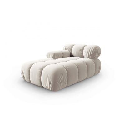 Sezlong living stanga 1 loc, Bellis, Micadoni Home, BL, 155x94x70 cm, catifea, bej deschis