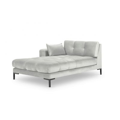 Sezlong living stanga 1 loc, Mamaia, Micadoni Home, BL, 185x102x75 cm, catifea, argintiu