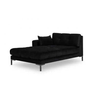 Sezlong living stanga 1 loc, Mamaia, Micadoni Home, BL, 185x102x75 cm, catifea, negru