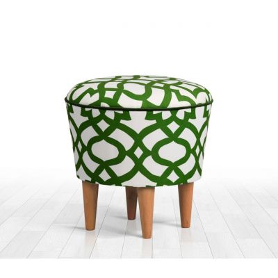 Taburet, Atelier del Sofa, 209FLF1219, Verde/Alb