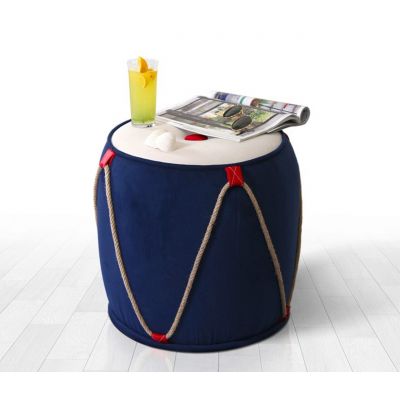 Taburet, Atelier del Sofa, 209FLF1286, Albastru/Alb