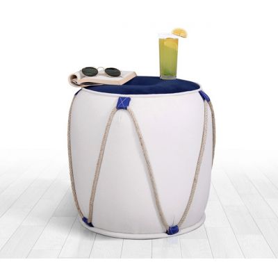 Taburet, Atelier del Sofa, 209FLF1287, Albastru/Alb