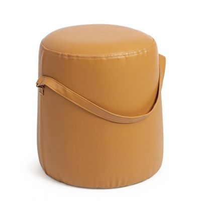 Taburet, Bizzotto, Giona, 36 x 43 cm, piele ecologica/mdf, mustar