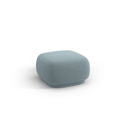 Taburet, Camden, Cosmopolitan Design, 65x65x39 cm, catifea, albastru deschis