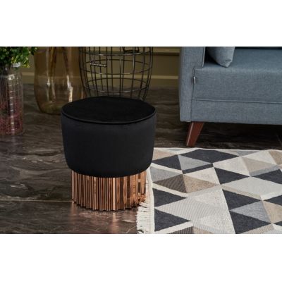 Taburet Living Puf, Balcab Home, 38x38x40 cm, lemn, negru