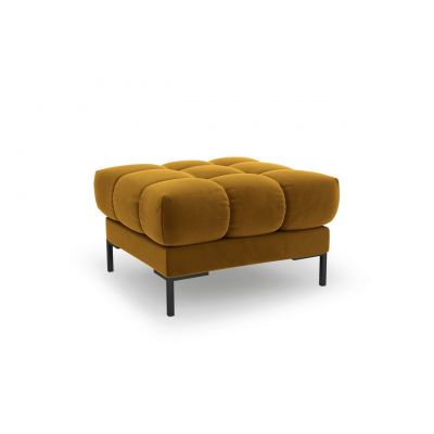 Taburet, Mamaia, Micadoni Home, BL, 60x60x41 cm, catifea, galben