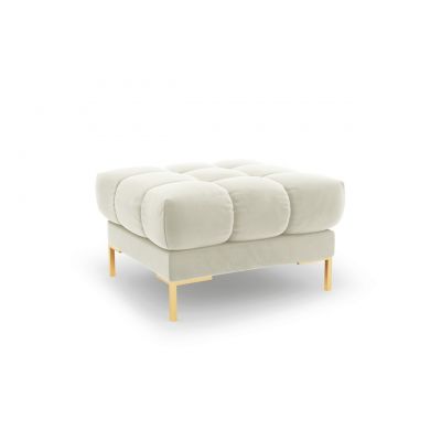 Taburet, Mamaia, Micadoni Home, GL, 60x60x41 cm, catifea, bej deschis