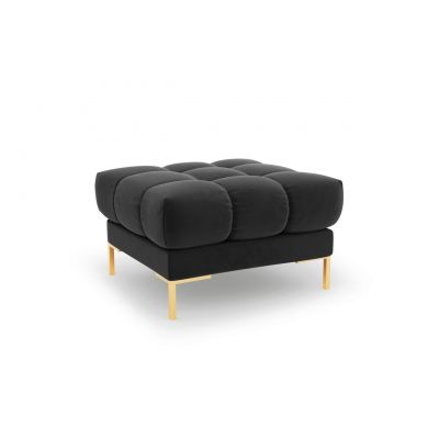 Taburet, Mamaia, Micadoni Home, GL, 60x60x41 cm, catifea, gri inchis