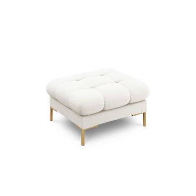 Taburet, Mamaia, Micadoni Home, GL, 60x60x41 cm, tesatura tip twill, bej deschis