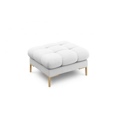 Taburet, Mamaia, Micadoni Home, GL, 60x60x41 cm, tesatura tip twill, gri deschis