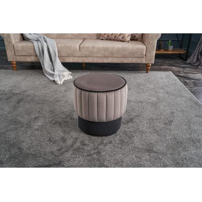 Taburet Rose Puf, Balcab Home, 40x40x40 cm, lemn, gri