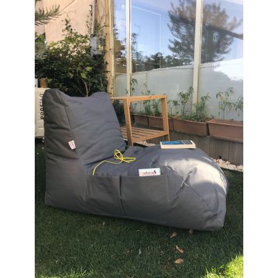 Fotoliu tip bean bag, Atelier Del Sofa, impermeabil, gri, 60x75x110 cm