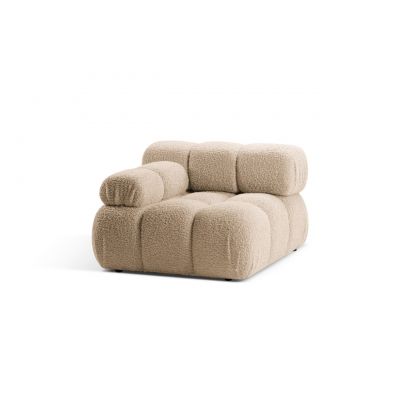Modul stanga pentru canapea, 1 loc, Bellis-213, Micadoni Home, 94x94x70 cm, tesatura boucle, bej sand