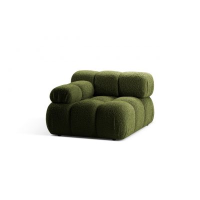 Modul stanga pentru canapea, 1 loc, Bellis-213, Micadoni Home, 94x94x70 cm, tesatura boucle, verde