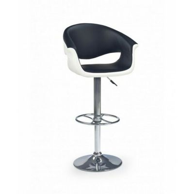 Scaun bar H46, reglabil pe înălțime, structură metalică, 60x46x93-115 cm, alb/negru