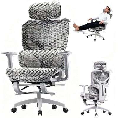 Scaun birou ergonomic Timebox, Tetiera, 4D armrest, Gri - Default Title