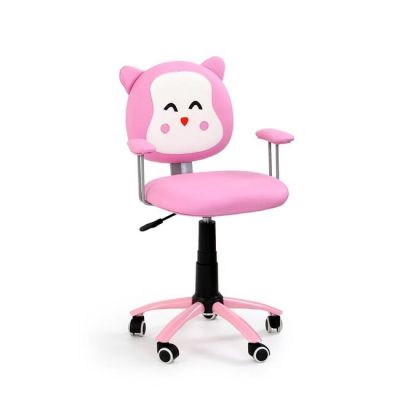 Scaun birou Kitty, reglabil pe înălțime, cu roți și spătar ergonomic, 78-86x44-54x54x49 cm, negru