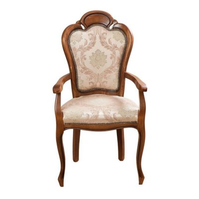 Scaun Diana cu brațe 48x59x108 cm din lemn masiv cu tapițerie, stil clasic