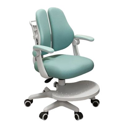 Scaun ergonomic copii, Spatar confortabil, Rglaj inaltime, Rotativ, Sezut moale, Brate rabatabile, Suport picioare reglabil, Roti auto-blocante, Albastru - Default Title