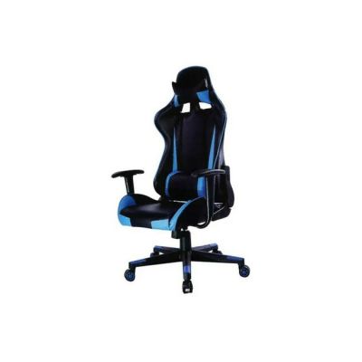 Scaun gaming Orlando, cu suport lombar, reglaj pe înălțime și mânere, albastru-negru