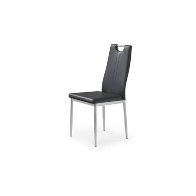 Scaun K202, cu piele ecologică și structură metalică, 44x59x97 cm, negru