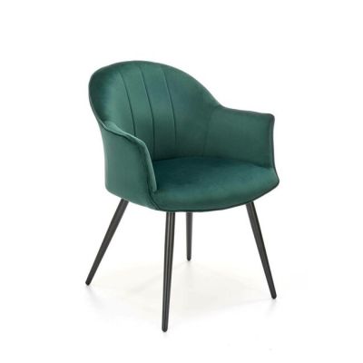 Scaun K468 tapițat, șezut confortabil, cadru metalic rezistent, 67x62x84 cm, verde