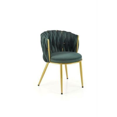 Scaun K517 tapițat, design modern, șezut confortabil, cadru rezistent, 57x60x79 cm, verde