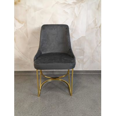 SCAUN MADISON 8 GRI CU AURIU