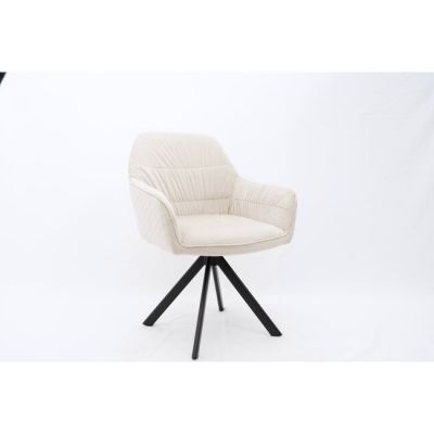 Scaun Swann, confort sporit, șezut generos, tapițerie catifea moale, 62x78x65 cm, Alb