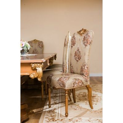 Scaun Vicky, spătar înalt, lemn masiv, 58x58x107 cm, tapițerie/culori la alegere