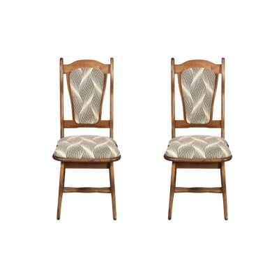 Set 2 scaune IZA, cadru nuc + stofa print 07, 45x45x95 cm