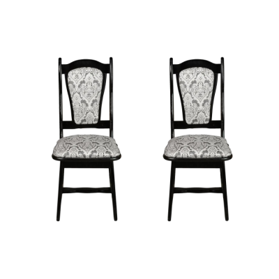 Set 2 scaune IZA, cadru wenge + stofa print 02, 45x45x95 cm