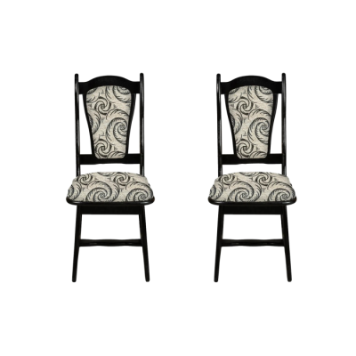 Set 2 scaune IZA, cadru wenge + stofa print 04, 45x45x95 cm