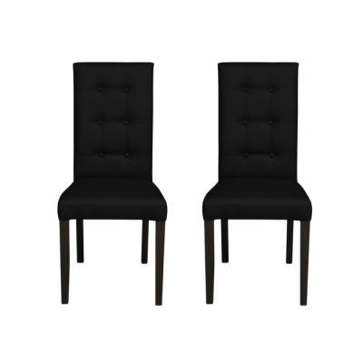 Set 2 scaune living TEO LUX, picioare lemn wenge, piele ecologica negru, 46x60x98 cm