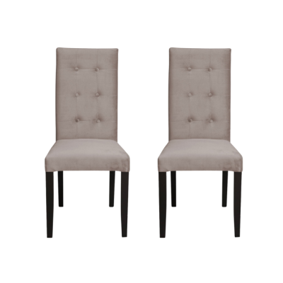 Set 2 scaune living TEO LUX, picioare lemn wenge, stofa cappuccino, 46x60x98 cm