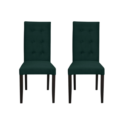 Set 2 scaune living TEO LUX, picioare lemn wenge, stofa verde smarald, 46x60x98 cm