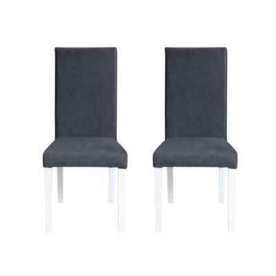 Set 2 scaune living TEO, picioare lemn alb, stofa z albastru, 46x60x98 cm