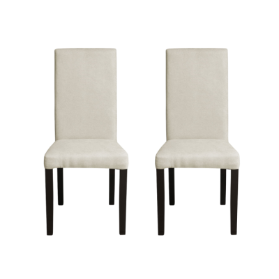 Set 2 scaune living TEO, picioare lemn wenge, stofa crem, 46x60x98 cm