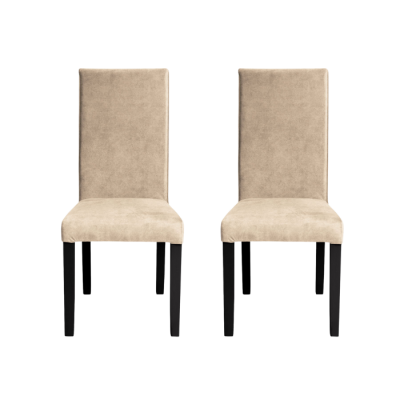 Set 2 scaune living TEO, picioare lemn wenge, stofa z bej, 46x60x98 cm
