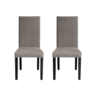 Set 2 scaune living TEO, picioare lemn wenge, stofa z cappuccino, 46x60x98 cm