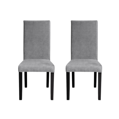 Set 2 scaune living TEO, picioare lemn wenge, stofa z gri deschis, 46x60x98 cm