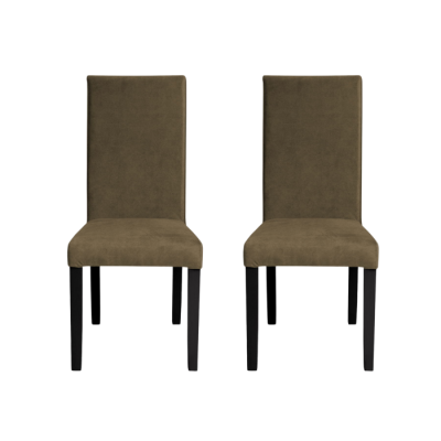 Set 2 scaune living TEO, picioare lemn wenge, stofa z kaki, 46x60x98 cm