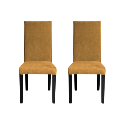 Set 2 scaune living TEO, picioare lemn wenge, stofa z mustar, 46x60x98 cm