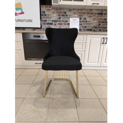 SET DE 6 SCAUNE  STELLA NEGRU CU AURIU