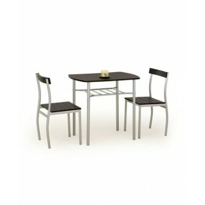 Set masă Lance cu 2 scaune, design compact și funcțional, PAL melaminat, 82x50x75 cm, wenge