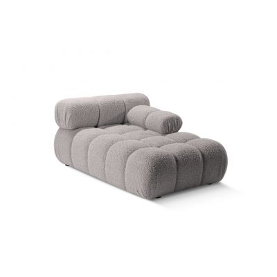 Sezlong living dreapta 1 loc, Bellis-213, Micadoni Home, 155x94x70 cm, tesatura boucle, gri deschis