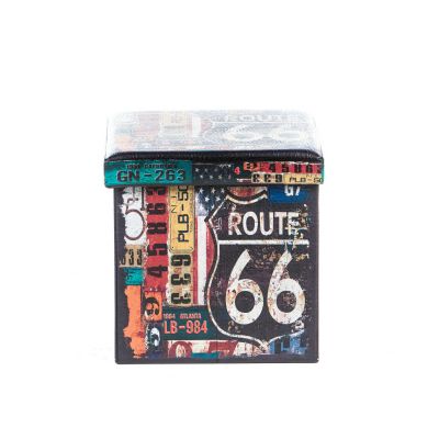 Taburet Design Route 66, multicolor, 38x38x37.5 cm