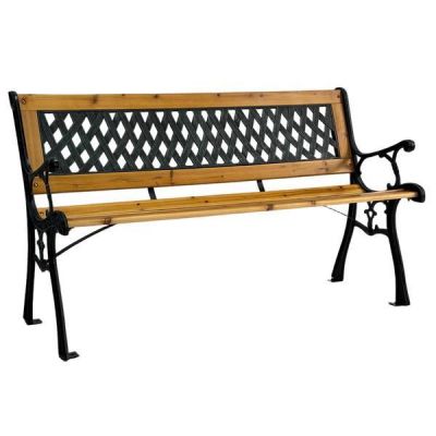 Bancă grădină Sole lemn/oțel/PVC - 125x52x74 cm, Maprofi