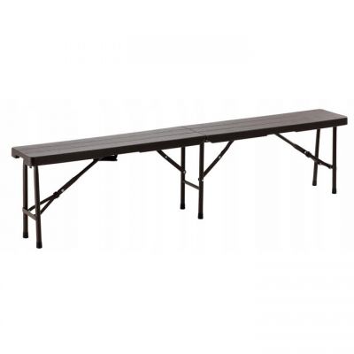 Banca pliabila pentru gradina sau catering, HDPDE, 180x25x43cm, maro